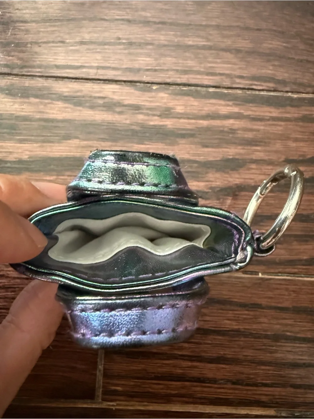 Target Iridescent Mini Tote Keychain in Purple and Green